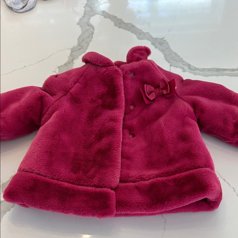 Mayoral Fuchsia Plush Coat